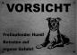 Preview: Edelstahl Warnschild American Pit Bull VORSICHT Mein Haus mein Garten meine Familie